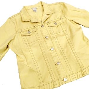CAbi Trucker Western Yellow Denim Jacket M